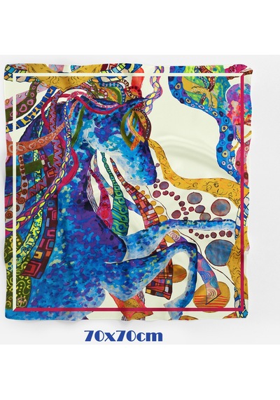 Masalsı Yele Desen 70 70cm Bandana/fular Çok Renkli