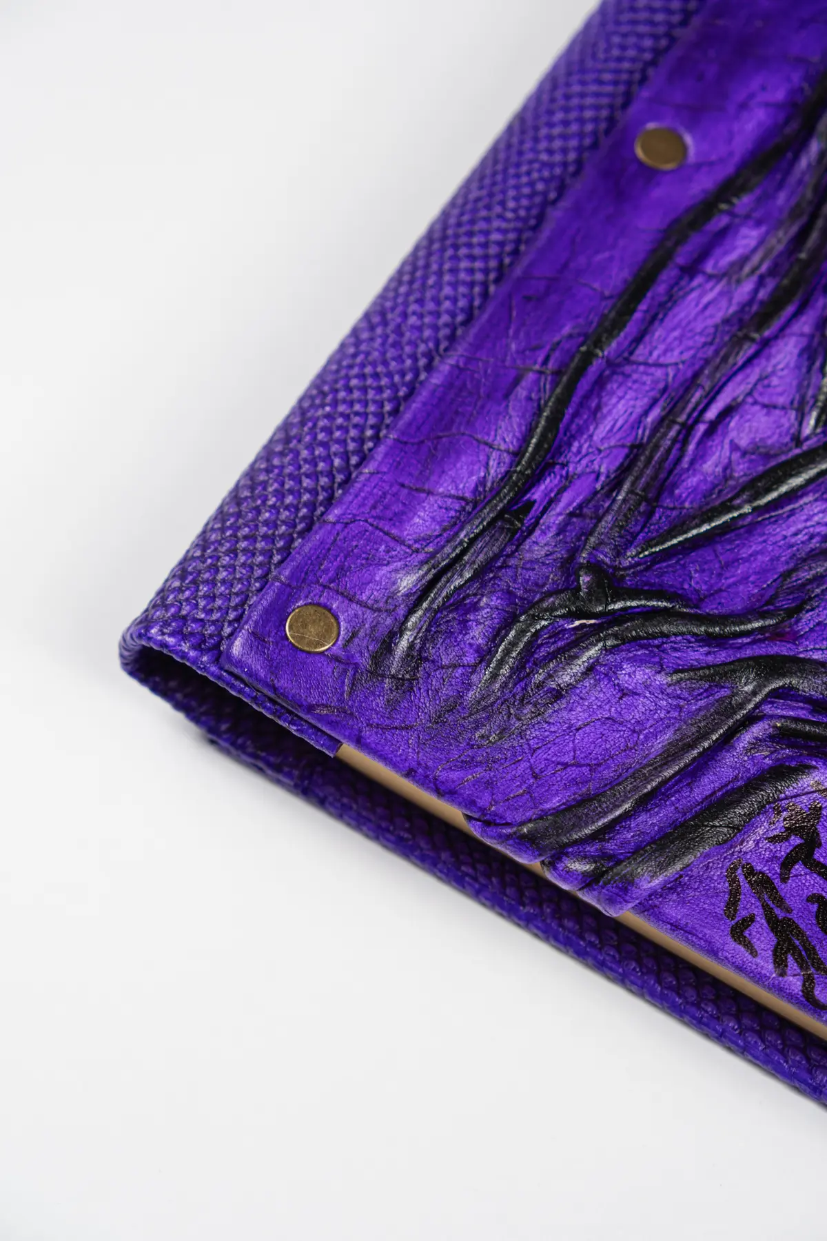 Ağaç Mor Doğaçlama El Yapımı Hakiki Deri Şamua Kağıt Eskitme Hediyelik Anı Günlük Ajanda Defter