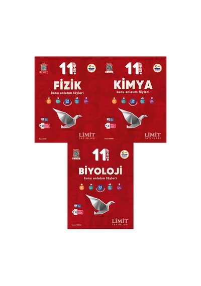 Limit 2027 11. Sınıf Fizik + Kimya + Biyoloji Konu Anlatım Föyleri Seti 3 Kitap Maarif Model