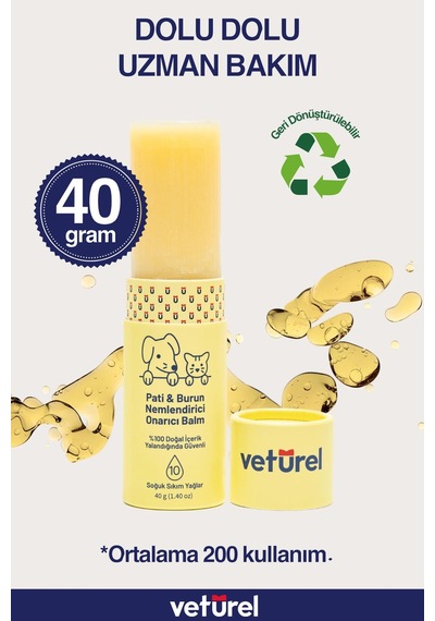 Veturel Kedi Köpek Yara Bakım Spreyi Pati Balm Nemlendirici Stick Pati Kir Koku