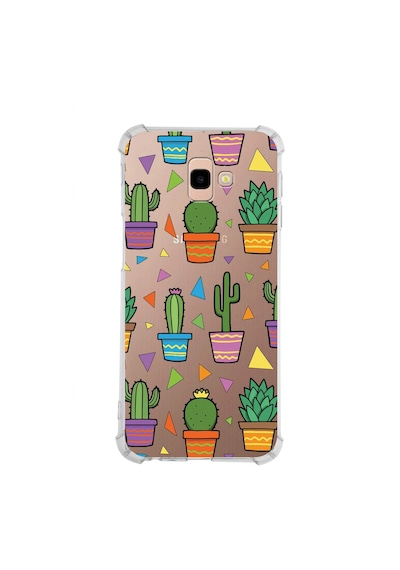 Prinrify Samsung Galaxy J4+ Plus Uyumlu Water Color 4 Baskılı Şeffaf Köşe Korumalı Antişok Kılıf
