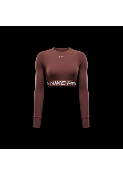 Nike Pro Dri-fıt 365 Crop Ls Kadın Sweatshirt-sportxoutlet Kahverengi