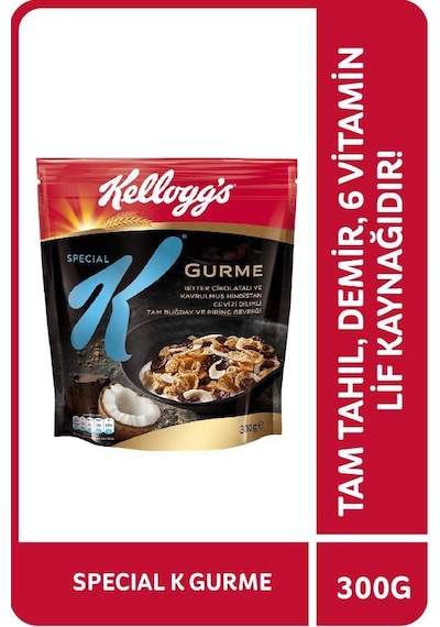 Ülker Kellogg's Special K Çikolatalı Hindistan Cevizi Dilimli Tam Buğday ve Pirinç Gevreği 300 G