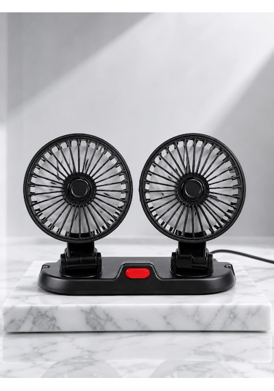 Hubrendy Tekno Usb Bağlantılı Çift Başlıklı Araç İçi Soğutma Vantilatörü