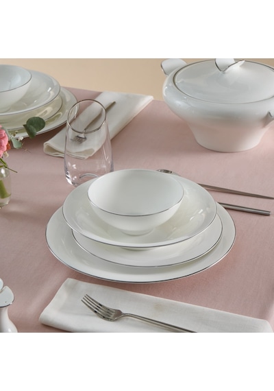 Karaca Fine Pearl Extra Argento 55 Parça 12 Kişilik Yemek Takımı Platin Renkli