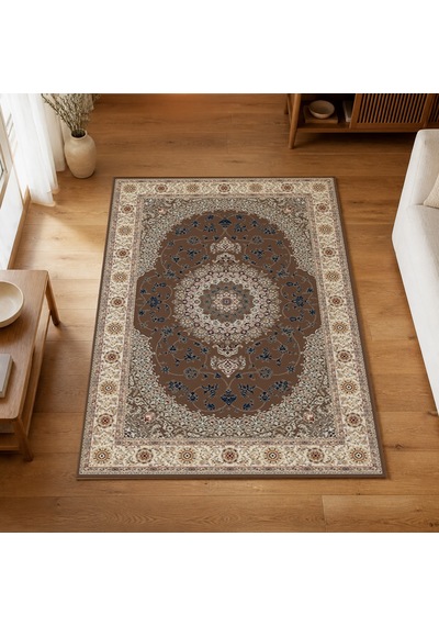 Kartela Halı Siva Halı Jüt Taban Dokuma Halı Kahverengi - 120 X 180 Cm