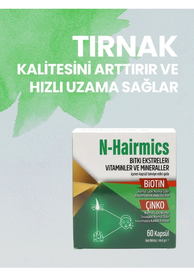 N-Hairmics Bitki Ekstreler İçeren Takviye Edici Gıda 60 Kapsül