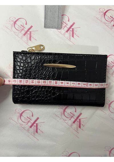 Gk Gamzelirenklerim Luxury Fashıon&accessorıes Kroko Dokulu Gold Detaylı Lüx Görünümlü Cüzdan Siyah
