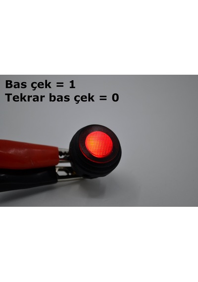 1-0 Kalıcı Yuvarlak Kırmızı Ledli 12v 20a Su Muhafaza Körüklü