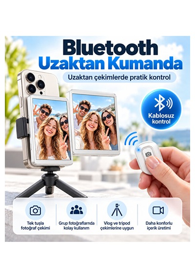 4.02 İnç Manyetik Selfie Ekranı Vlog Monitörü, Kablosuz Görüntü Aktarımı Ve Bluetooth Uzaktan Kumanda
