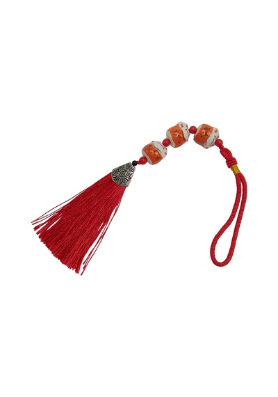 Üçlü Turuncu Maneki Neko Şans Kedisi Araba Süsü No.5t
