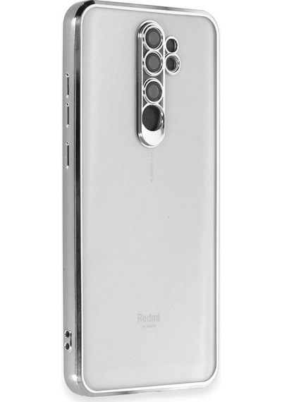 Xiaomi Redmi Note 8 Pro Kılıf Kamera Korumalı Lensli Silikon - Gümüş