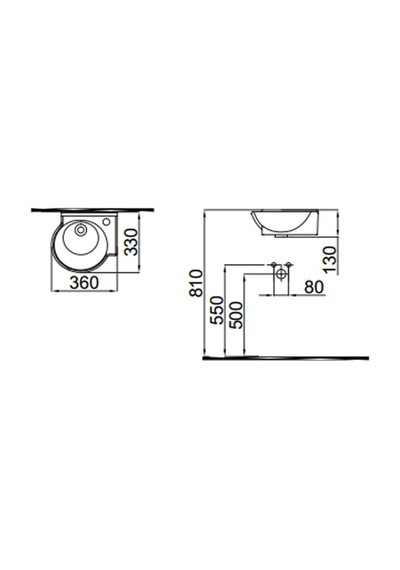 Idevit Myra Karavan Mini Köşe Lavabo 33 x 36 Sağ / Sol Sağ-Sifonsuz