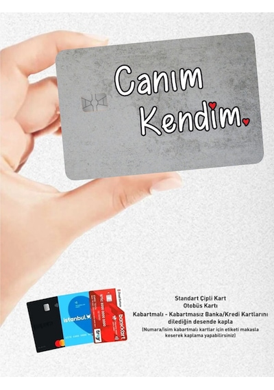 Canım Kendim - Papara Tosla Akbil Kart Kaplama Stickeri Kredi Kartı Için Uyumlu Diğer