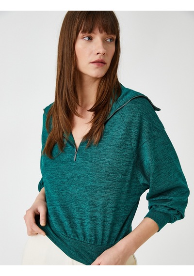 Koton Yarım Fermuarlı Sweatshirt Dik Yaka Yeşil 3wak30008ek 3WAK30008EK758 Yeşil Koton Yarım Fermuarlı Sweatshirt Dik Yaka Yeşil 3wak30008ek 3WAK30008EK758 Yeşil