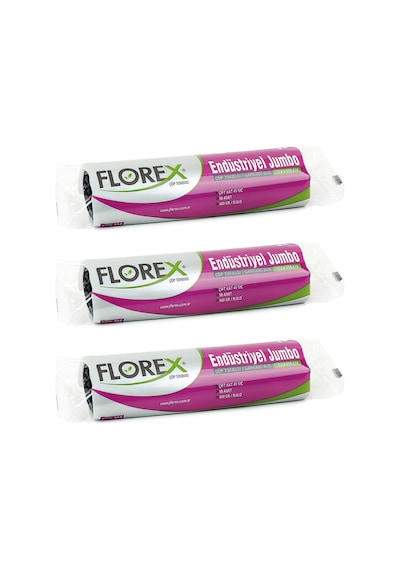 Florex Endüstriyel Jumbo Boy Çöp Torbası 80x110 Cm 10'lu Rulo Siyah 3 Rulo (30 Adet)