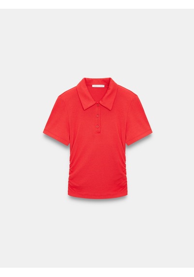 Dilvin 32614 Polo Yaka Top-kırmızı