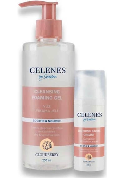Celenes Cloudberry Yüz Temizleme Ve Bakım Seti İkisi Bir Arada Kuru Ve Hassas Ciltler