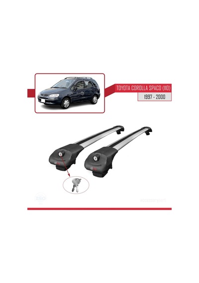 Toyota Corolla Spacio E110 1997-2000 Arası İle Uyumlu Ace-1 Ara Atkı Tavan Barı Gri