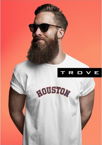 Noıssey Mavi Unısex Erkek Kadın Abd Houston Teksas Baskılı % 100 Pamuk T-shirt Abdteksashouston Beyaz