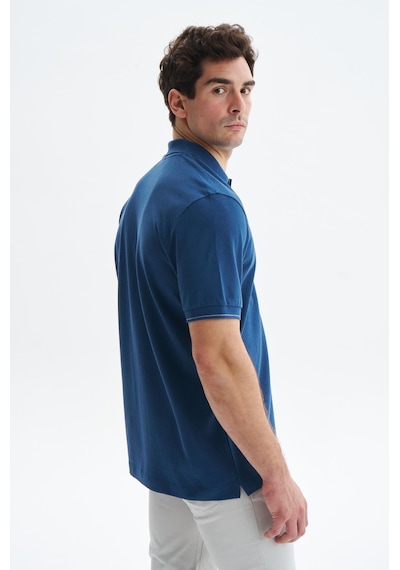 AR-MA Arma Erkek Regular Fit Basic % 100 Pamuk Pike Fermuarlı Polo Yaka Tişört Y29374354002 İndigo