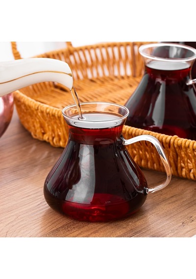 16043 Ehl-i Keyf 6'li Borosilikar Cam Çay Bardağı Seti 200 Ml Çok Renkli