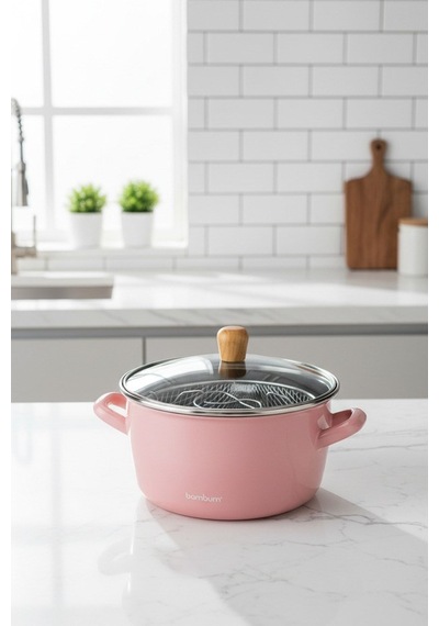 Kızartma Tenceresi Seker Pembe 22 Cm