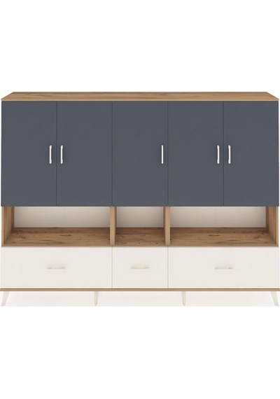 Arges Dolap 12 Raflı 3 Çekmeceli 5 Kapaklı 220x30x163 Çam-antrasit/aytaşı Antrasıt/aytası - Atlas Çam Arges Dolap 12 Raflı 3 Çekmeceli 5 Kapaklı 220x30x163 Çam-antrasit/aytaşı Antrasıt/aytası - Atlas Çam
