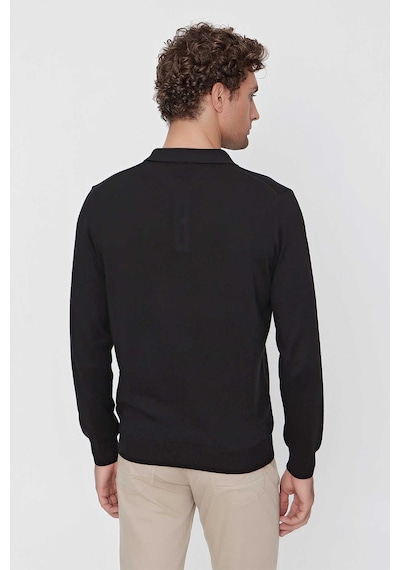 Morven Basic Dinamik Fit Rahat Kesim Polo Yaka Triko Kazak 99kc017001001 Siyah