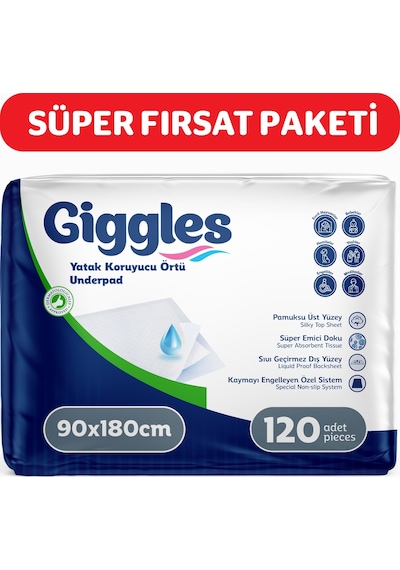 Giggles 90x180 Yatak Koruyucu Örtü 4 x 30 Adet