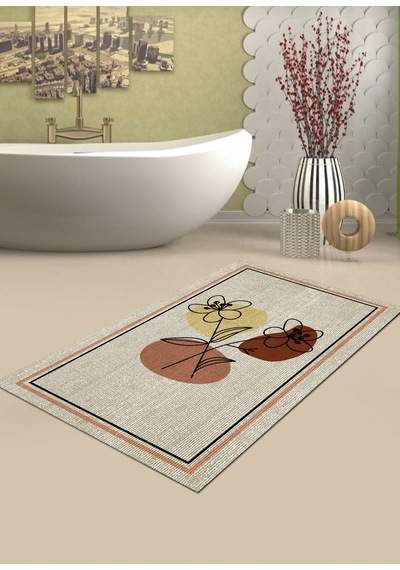 Bohemian 70 x 120 Cm Kaymaz, Organik Pamuk Taban Banyo Halısı Çok Renkli