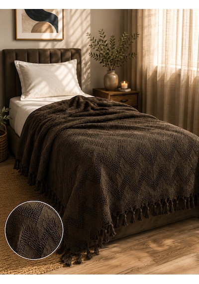 Kapreo Home Craft Collection Premium Çift Kişilik Pike 200 X 230 Kahverengi