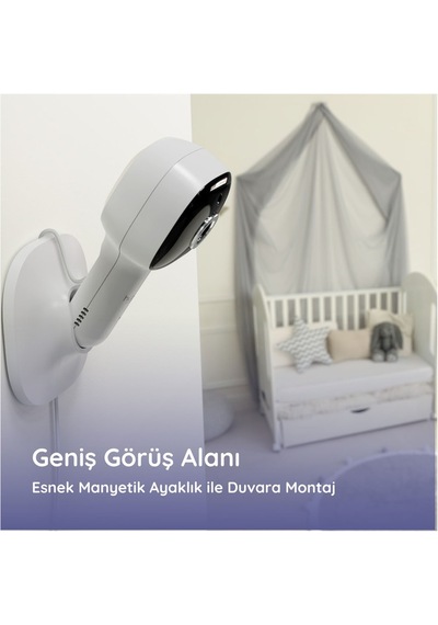 Hubble Nursery Pal Cloud Wifi-connect 5 Dijital Ekranlı Bebek Kamerası Beyaz / Beyaz