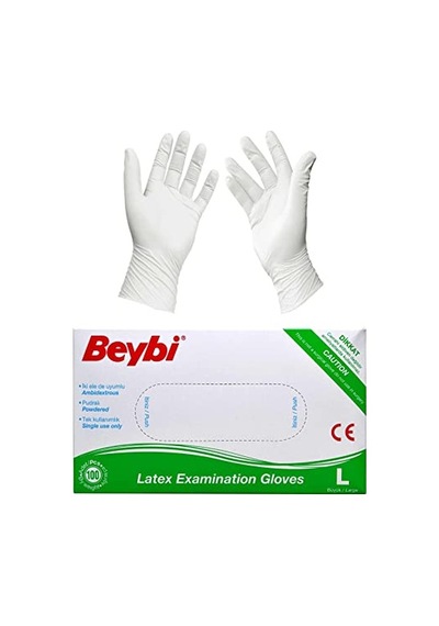 Büyük Boy Latex Pudralı Muayne Eldiveni 100'lü Paket Diğer