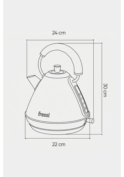 Fressi FR-KT07 Retro Mavera 1,7 L Ahşap Kulp Detaylı Kettle Su Isıtıcısı