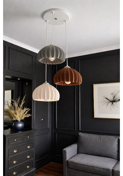 Solis Modern 3 Lü Sarkıt Avize Salon Ve Mutfak Aydınlatması Şık Bohem Tarz Nestvibe Krem