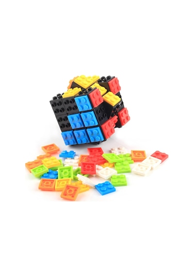Blok Uyumlu Rubik Zeka Küpü Tak Çıkar Bloklu Eğitici Oyuncak Sihirli Küp 3+ Yaş