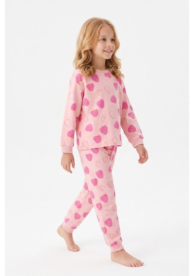 Bunny Hopp Kız Çocuk Uzun Kollu Pijama Takımı %100 Pamuk Pembe Çilek Desenli Penye Pembe Çiçekli Bunny Hopp Kız Çocuk Uzun Kollu Pijama Takımı %100 Pamuk Pembe Çilek Desenli Penye Pembe Çiçekli