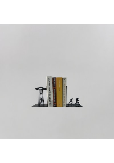 Ufo Figürlü Metal Kitap Desteği Kitap Tutucu Ev Ve Ofis Dekorati