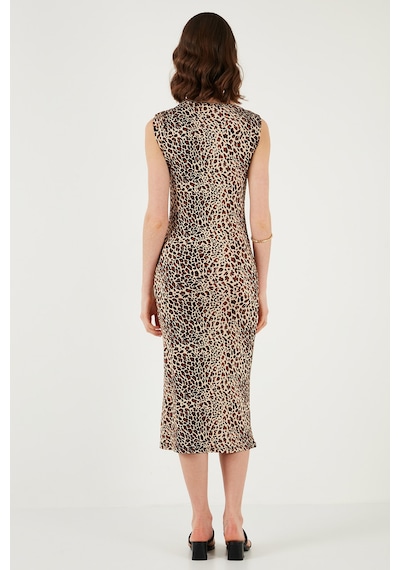 Lela Slim Fit Bisiklet Yaka Kolsuz Midi Boy Bayan Elbise 5866251 Leopar Lela Slim Fit Bisiklet Yaka Kolsuz Midi Boy Bayan Elbise 5866251 Leopar