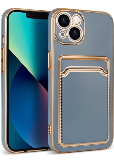 Apple Uyumlu iPhone 13 Uyumlu Zore Bark Kartlıklı Kılıf-mavi Mavi -