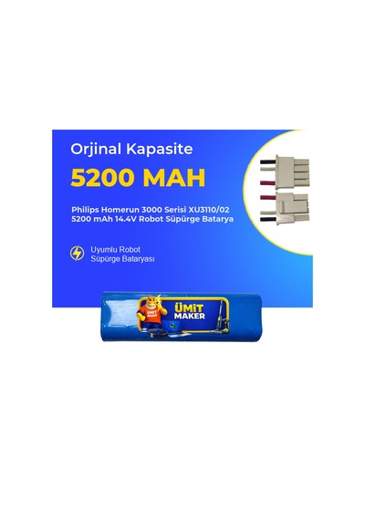 Philips Homerun 3000 Serisi Xu3110/02 5200 Mah 14.4v Robot Süpürge Batarya