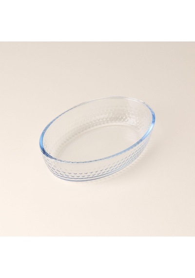 Kitchen Junto 2'li Petek Desenli Oval Fırın Kabı Seti - Şeffaf Çok Renkli