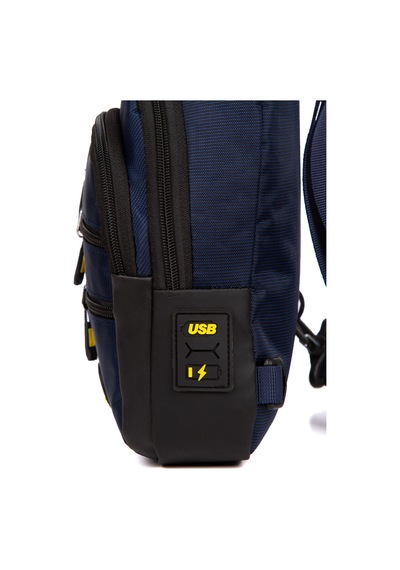 Newish Polo Erkek Kumaş Usb Kulaklık Çıkışlı Bodybag Göğüs Ve Omuz Çantası New172 - Lacivert
