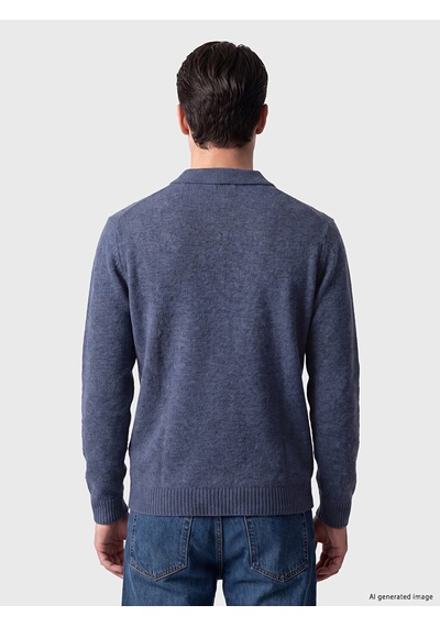 LC Waikiki Lc Waıkıkı Mavi Polo Yaka Desenli Erkek Triko Kazak