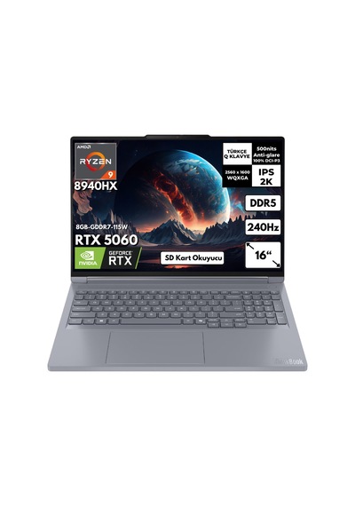 Lenovo ThinkBook 16P G6 ADR 21U00013TXHMF56 R9-8940HX 40 GB 2 TB SSD RTX5060 16" W10H Dizüstü Bilgisayar