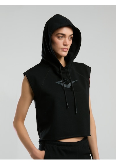 Everlast Ever Classics Wmn Siyah Kadın Crop Kapüşonlu Kolsuz Sweatshirt Siyah