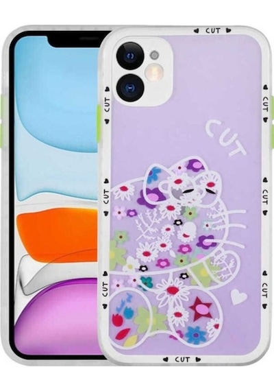Apple Uyumlu iPhone 11 Kılıf Kamera Korumalı Desenli Sert Zore Hess Kapak NO8