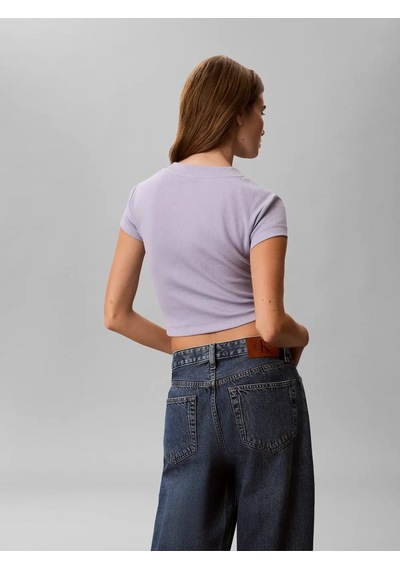 Calvin Klein Ss Seasonal Logo Bab, Vbk Mor Kadın T-shirt