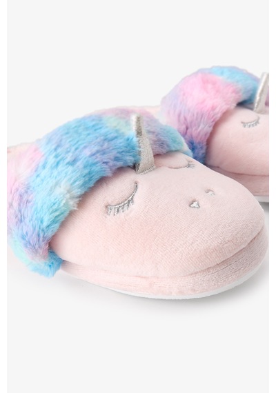 Penti Kız Çocuk Pembe Puffy Unicorn Dokulu Terlik Pn92